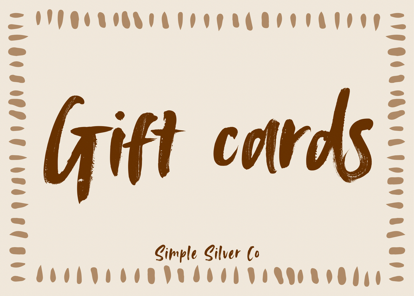 Simple Silver Company gift cards!