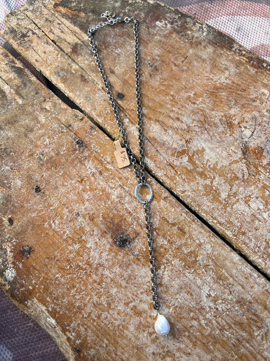 18” silver plated necklace